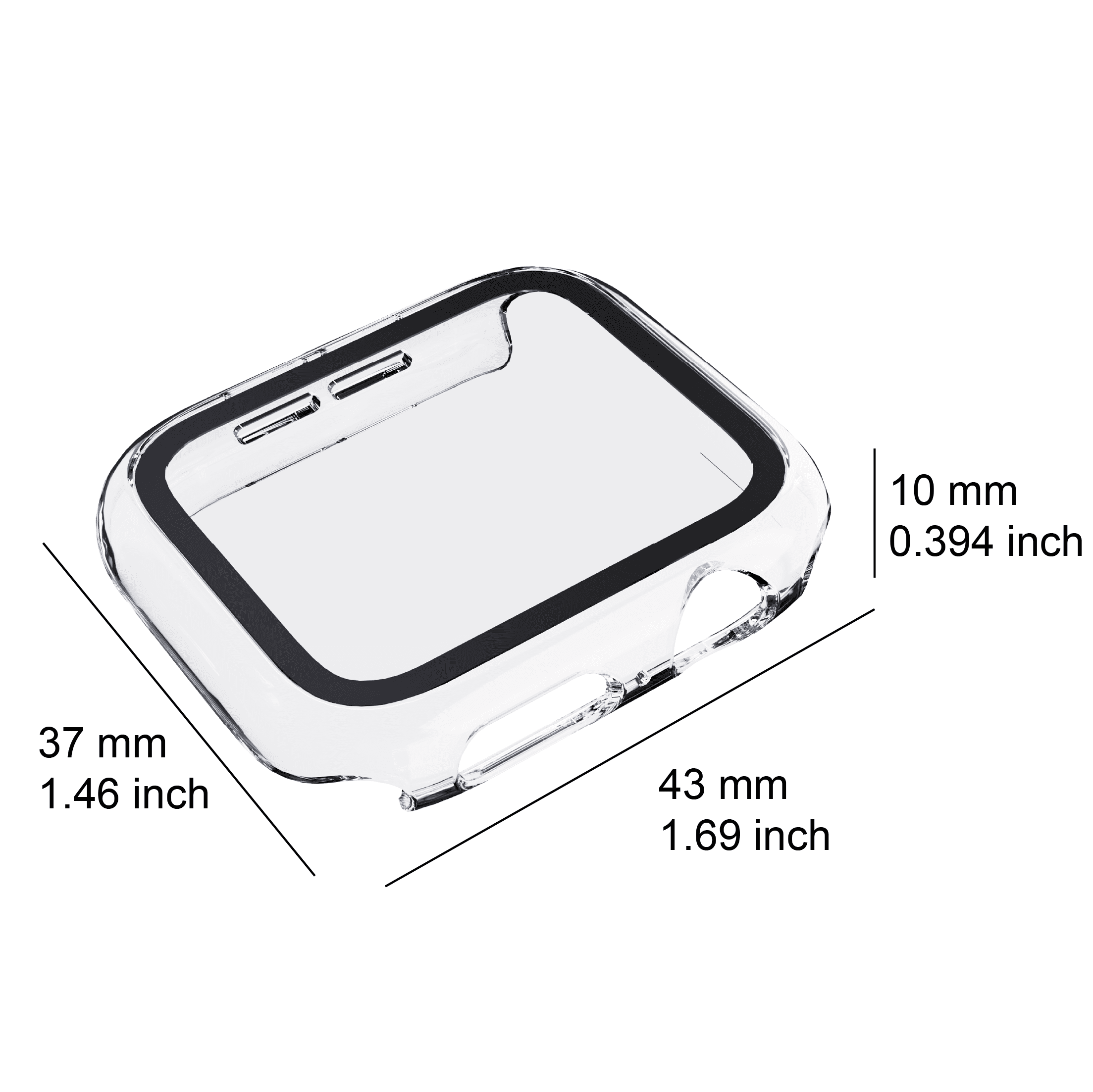 onn Clear Bumper Case with Screen Protector for Apple Watch 40mm
