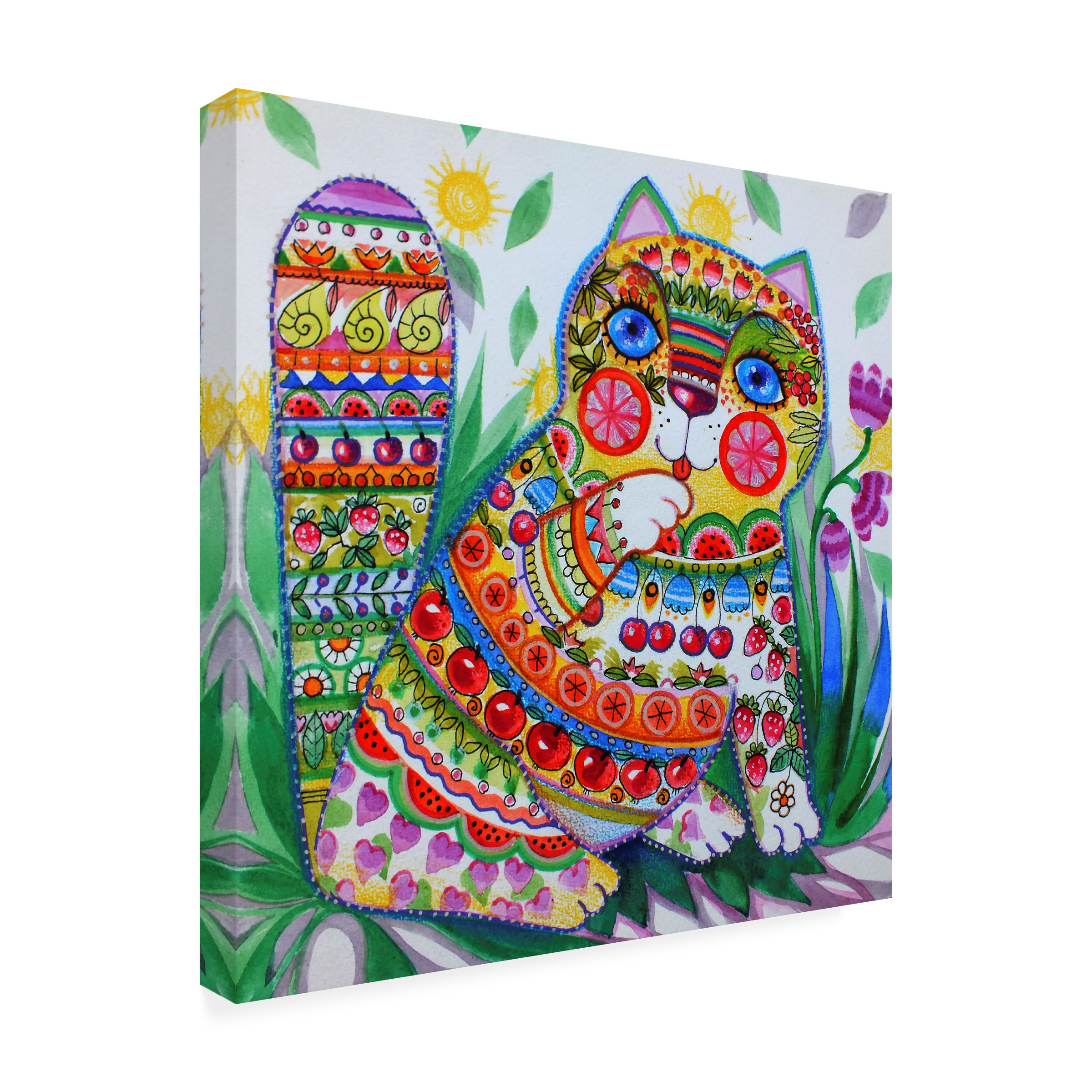 Trademark Fine Art 'Deco Cat' Canvas Art by Oxana Ziaka