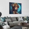 thumbnail image 2 of JEUXUS Reproduction Canvas Prints Photo Paintings Square Artwork of a Steampunk Female Robot in Copper for Home Decor, 2 of 4