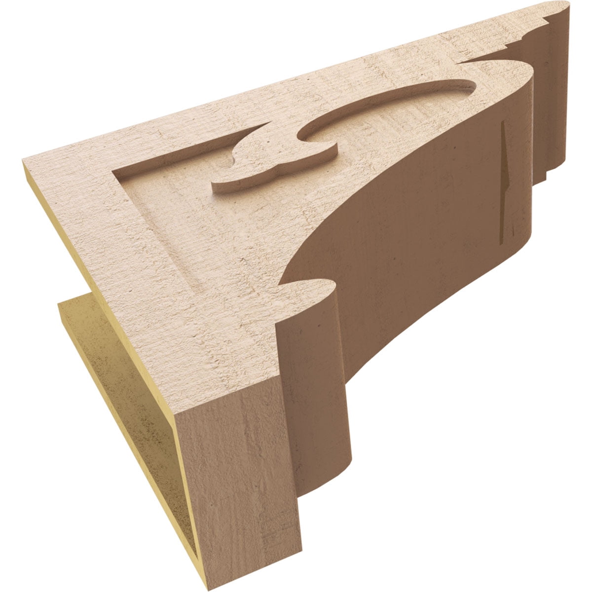 8"W x 24"D x 16"H Classic Mayflower Rough Cedar Woodgrain TimberThane Corbel, Primed Tan