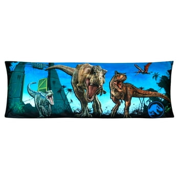 Jurassic World Kids Body Pillow Cover with Zipper Closure, Blue, Universal