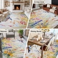 thumbnail image 5 of Spring Hummingbird Floral Area Rug 5x7 FT, Non Slip Bedroom Throw Carpet, Farmhouse Flower Botanical Washable Soft Floor Carpet Non-Shedding Rug for Dining Room Bedside Classroom Desk, 5 of 9