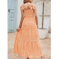 thumbnail image 3 of utcoco 2024 Women's Summer Plaid Smocked Dress A Line Tiered Long Dress, 3 of 4