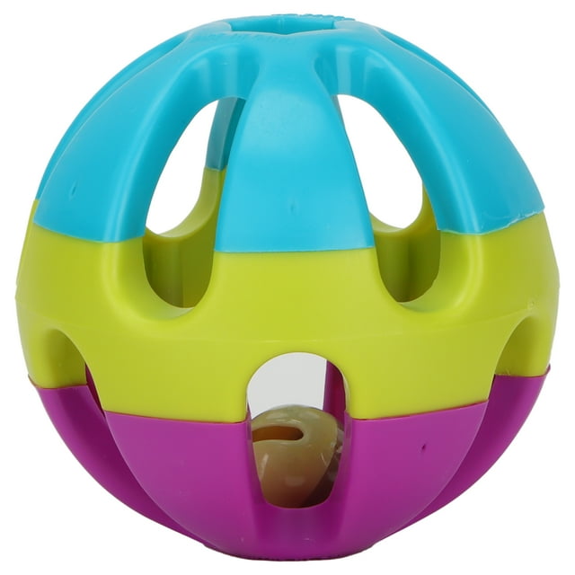 Pelota de sonajero con forma de campana, juguete de plástico no tóxico para gatos que persiguen a los gatos, pelota de juguete para gatos con campana, diseño fácil de usar