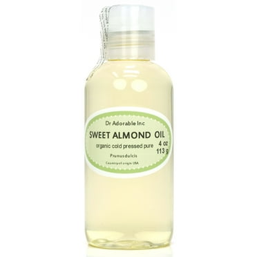Dr Adorable - 4 oz - Sweet Almond Oil - 100% Pure Organic Cold Pressed Natural Hair Skin