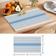 thumbnail image 6 of Blue Striped Placemats Set of 12 Modern Minimalist Gradient Lines Aesthetic Place Mats Indoor Wipeable Table Mats Washable Cloth Dining Table Placemats for Kitchen Holiday Party Home Decor 13x19 Inch, 6 of 9