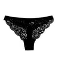 thumbnail image 3 of YWDJ Womens Underwear Thongs Cute Plus Size Lace Lightweight No Show Low Waist Hollowed Out Briefs Sexy Transparent Lace Underpants Black 2XL, 3 of 3
