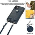 thumbnail image 4 of Necklace Crossbody Case for iPhone 12 Mini,PU Leather Wallet Lanyard Case Cover with Card Holder Adjustable Detachable Anti-Lost Neck Strap Case for iPhone 12 Mini,5.4",Blue, 4 of 7