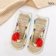 thumbnail image 6 of Segolike 5 Pairs Flip Flop Print Socks 3D Pattern Socks Adult Short Sock Accessories Funny Stocking Low Ankle Socks for Halloween Gift D, 6 of 8