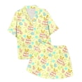 thumbnail image 3 of WILLBEST Jeans pour Femmes Ensemble 2 Pcs Pyjamas pour Femmes Hiver Imprimé Floral Graphique Chemise à Manches Courtes et Shorts Ensemble de Pyjama Jogger, 3 of 5