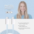 thumbnail image 4 of Liquipel Powertek Pastel Braided USB-C to USB-C - Blue, 4 of 7