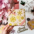 thumbnail image 2 of HOMERAL Pink Christmas Wrapping Paper - 17 Inch X 33 Feet - Gold Lusury 3D Embossed Foil Snowflake for New Year,Celebration,Holiday, 2 of 6
