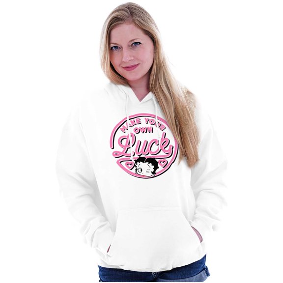 Betty Boop Your Own Luck Girl Power Hoodie Sweatshirt Women Brisco Brands M