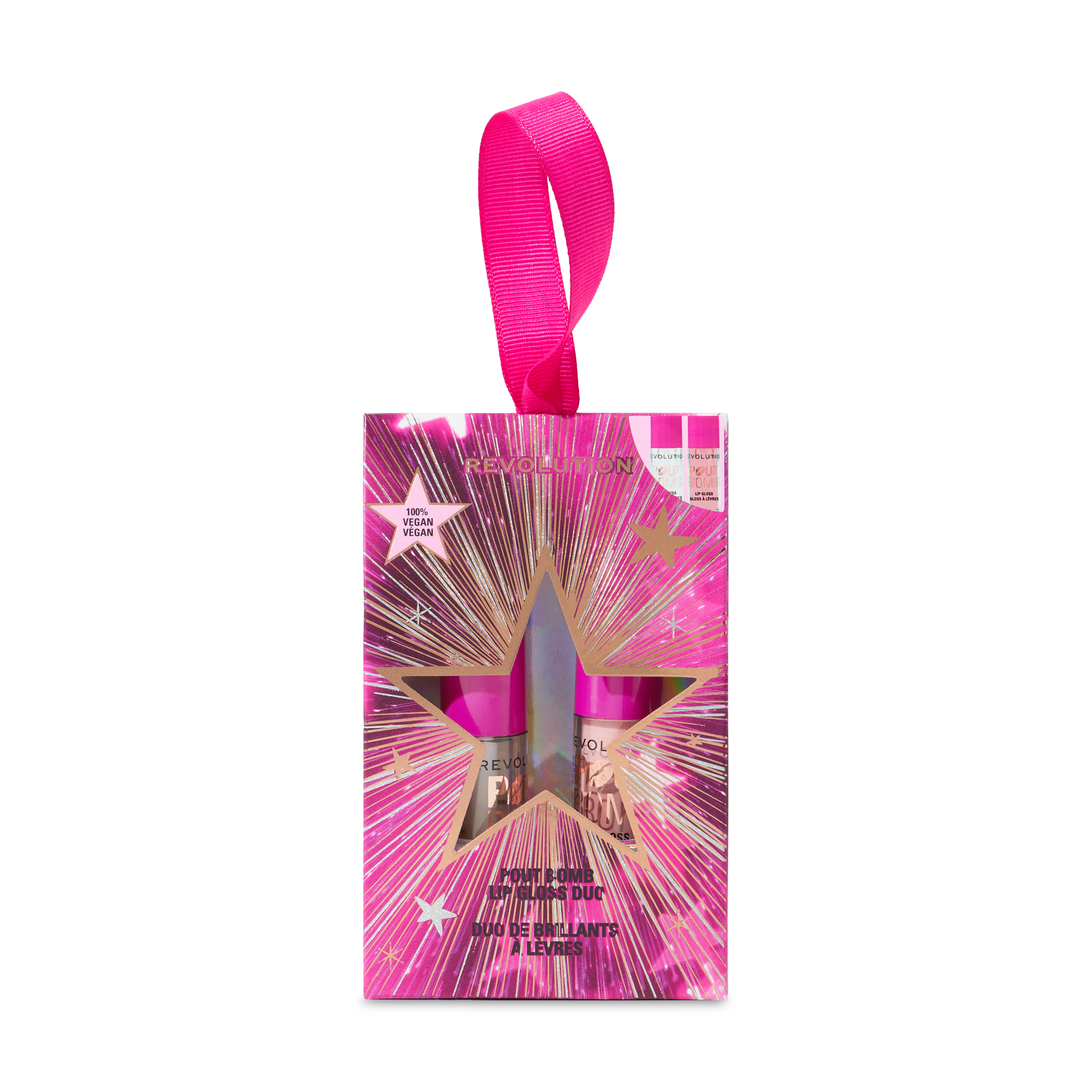 Revolution Pout Bomb Plumping Mini Lip Gloss Set, 2 Piece Holiday Gift Set