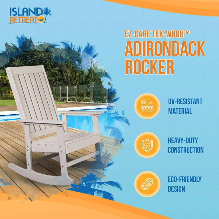 Blue Wave Ez-Care Tek-Wood™ Adirondack Rocker - White - Walmart.com