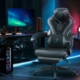 thumbnail image 2 of Dowinx Big and Tall Gaming Chair with Footrest & Massage - Heavy Duty Ergonomic Computer Chair for Adults, Black, 2 of 7