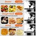 thumbnail image 2 of Auseo New Stand Mixer,6-QT 12-Speed Tilt-Head Kitchen Electric Mixer with Bowl, Dough Hook, Beater, Whisk for Most Home Cooks, (Black), 2 of 11