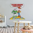 thumbnail image 2 of I Come in Peace Adventurous Cartoon Wall Decal Decoration Cute Wooody and Buzz Toy Story Characters Kids Movie Lasts Years and Easily Removable - Size: 40 In(W) x 36 In(H), 2 of 4
