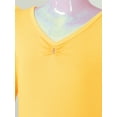 thumbnail image 5 of Alvivi Girls Ruffle Shoulder Ballet Dance Gym Leotard One Piece Long Sleeve Crisscross Bodysuit Yellow 11-12, 5 of 7
