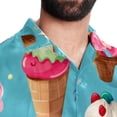 thumbnail image 5 of Ice Cream Men's Casual Printed Button Down Short Sleeve Spread Collar Beach Shirts for Summer, Unisex, 5 of 6