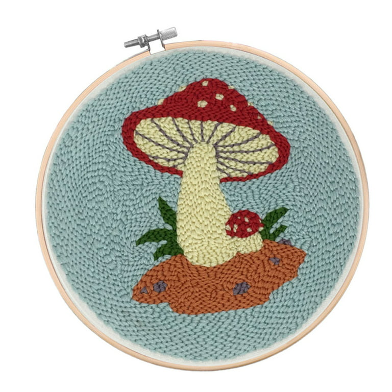 Mushroom - Punch Needle Kits Includes Punch Needle Yarn 15cm