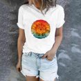 thumbnail image 2 of Camiseta de cuello redondo de verano de moda sexy informal para mujer blusa de manga corta suelta estampada Pompotops hkajfhjk466826, 2 of 4