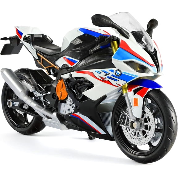 1/12 S1000RR Motorcycle Model Toy Mini Alloy Metal Diecast Motorcycle Model White Motorcycle Model Toy Sport Motorcycle Racing Model Collection(Classic)
