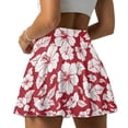 thumbnail image 2 of FUIALDOLG Red Hibiscus Flower Tennis Skirt Cute Floral Pink Athletic Skort with Pocket Stretchy Soft Golf Skirt Hawaii Mini Skirt for Women Lady Summer Sportwear,L, 2 of 8