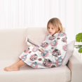 thumbnail image 4 of White Cow Milk Strawberry Pattern Blanket Hoodies for Kids 6-13YR Oversize Wearable Blanket Hoodies for Boys Girls Teens, 4 of 7