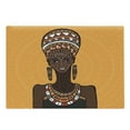 thumbnail image 1 of African Cutting Board, Ethnographic Art Tribe Woman Long Neck Folk on Mandala, Decorative Tempered Glass Cutting and Serving Board, Large Size, Multicolor, by Ambesonne, 1 of 1