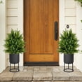 thumbnail image 4 of Costway 22" Artificial Cedar Topiary Ball Tree 2-Pack Faux Shrub Bush Trees for Decor, 4 of 10