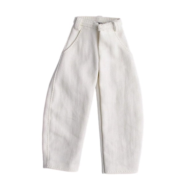 Figuras de acción 1/12 Jeans 6 pulgadas Figura masculina Pantalones Modelo Disfraz DIY Blanco