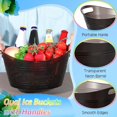 thumbnail image 3 of 6 Pcs Plastic Ice Buckets Bulk with Handles 4.5L Oval Storage Tub Large Capacity Ice Drink Bucket for Party Bar Wine Beer Champagne Beverage Bottle Cooler (4.5 L,Black), 3 of 7