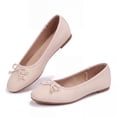 thumbnail image 3 of Rexoro Women Ballet Flats Bow Round Toe Snakeskin Dress Shoes Comfort Casual Office Shoes, 3 of 7