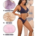 thumbnail image 4 of Ropa interior FINETOO, sexy, sedoso, de encaje sin costuras, paquete de 6, para mujer, 4 of 5