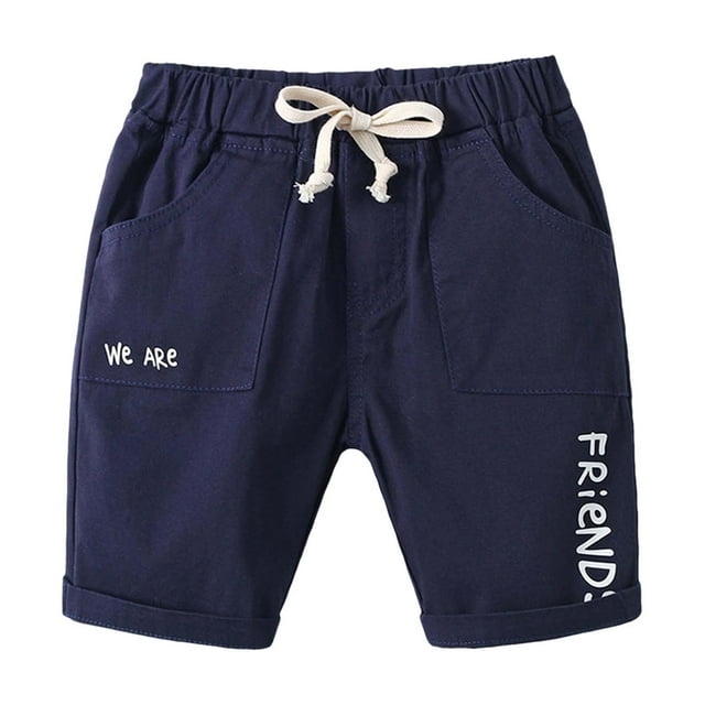 MIASHUI Toddler Boys Shorts Kids Summer Drawstring Casual Short Pants Bottoms,Navy,4-5 Years