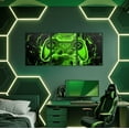 thumbnail image 3 of Erosebridal Green Gamepad Paintings Wall Decor Bedroom, Black Green Wall Decor for Living Room Set, Gradient Watercolor Game Theme Living Room Decor, 3 of 5