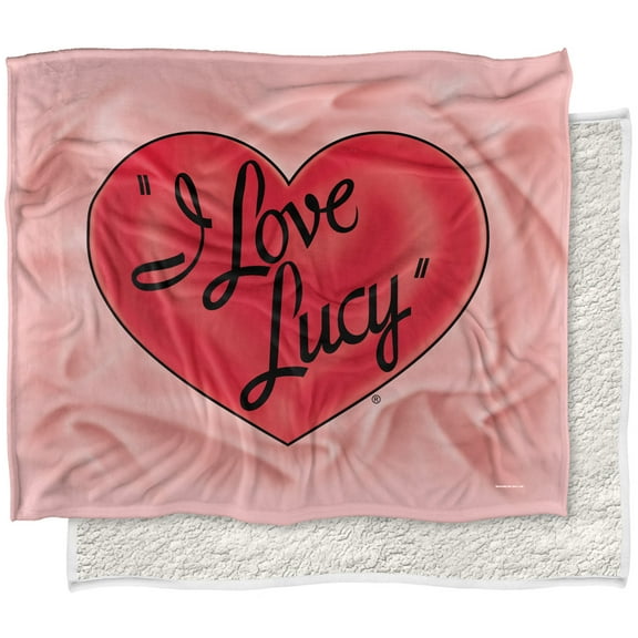 I Love Lucy Blanket, 50"x60", 3D Logo Silky Touch Sherpa Back Super Soft Throw Blanket
