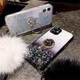 thumbnail image 4 of Bague Pailletée avec Support Compatible avec Bling Sparkle Diamond, Support en Strass et Dragonne en Fourrure pour Filles et Femmes (Huawei nova7se), 4 of 6