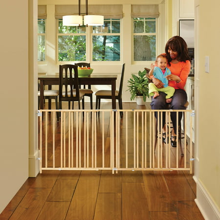 North State Natural Wood Extra Wide Swing Baby Gate, (Best Baby Gates For Wide Opening)