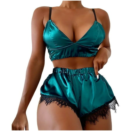 

Zuwimk Lingerie For Women Sexy Naughty Women Sexy Lingerie Babydoll Lace Chemise Eyelash Wedding Brial Lingerie Green 3XL
