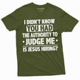thumbnail image 6 of Funny authority to judge me Tee shirt Jesus Funny shirt Men's fit humorous saying Birthday gift tee (XX-Large Grey), 6 of 7