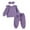 Purple, variant on Coerni Baby Girl Solid Color Sweater Clothes 3 Pcs Knit Ruffles Long Sleeve Pullover Loose Pants with Headband Autumn Sets