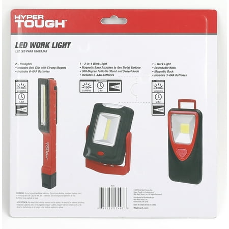 Hyper Tough 4 Pack Work Light with 2 Penlights and 2 Worklights