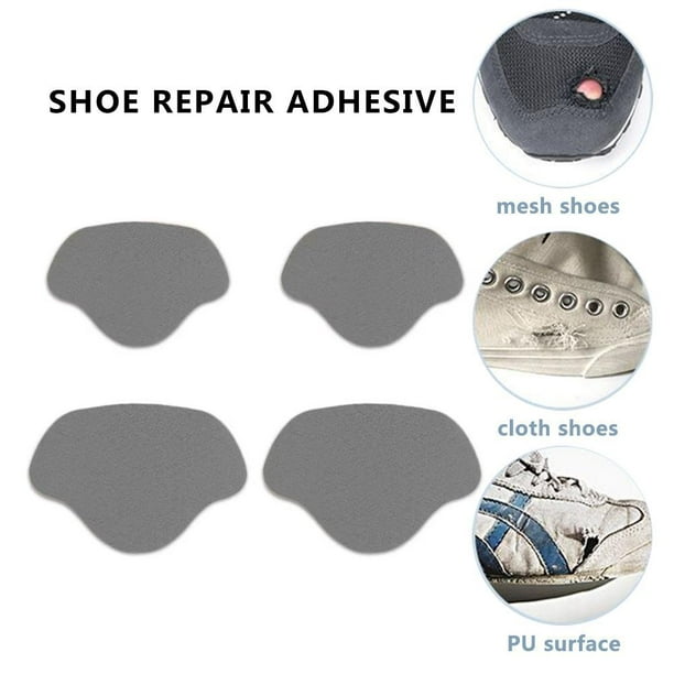 4 parches para zapatos Vamp Repair Sticker Sticky Insole Heel Hole Protector (Gris)
