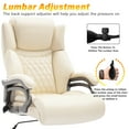 thumbnail image 2 of Big and Tall 400lbs Office Chair, High Back Executive Computer Chair, Adjustable Lumbar Support Wide Seat Ergonomic Home Office Desk Chair, White, 2 of 7