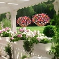 thumbnail image 3 of Artificial Faux Hanging Flowers in Basket for Spring Outdoor Porch Decoration,Fake Hanging Plants with inch Coconut Lining Chain for Outside Garden Patio Decor(Orange red White), 3 of 5