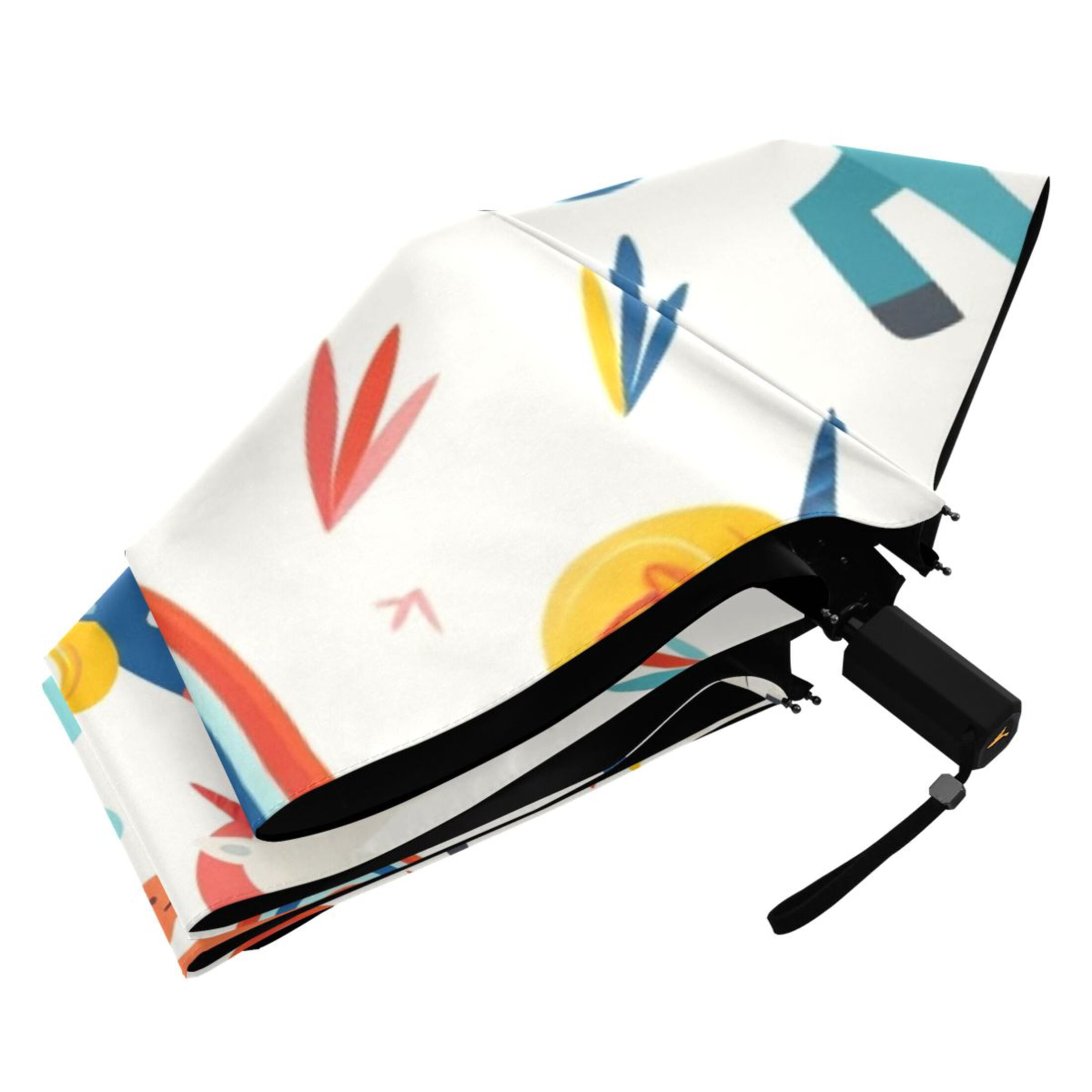 ALAZA Cute Horse Rainbow UPF 50+ Compact Folding Umbrella for Rain Travel Umbrella Packable