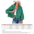 thumbnail image 6 of Women Fashionable Hoed Jacket Drawstring Single Breasted Drop Shoulders Casual Female Jacket Green S, 6 of 6