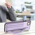 thumbnail image 5 of Nalacover Wallet Case for iPhone 7/iPhone 8/iPhone SE 2020/iPhone SE 2022, Business PU Leather Unique Design Wristband Kickstand Credit Card Holder Slots Shockproof Scratch Resistant Phone Case,Purple, 5 of 6
